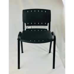 Sedia Squared con seduta in PVC, telaio in metallo nero