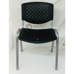 Sedia Corner, con seduta in PVC e telaio in metallo Grigio